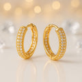 18k Rose Gold Plated Fancy Stylish Copper Zircon Bali Earrings for Women & Girls