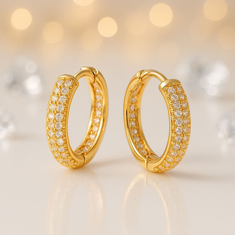 18k Rose Gold Plated Fancy Stylish Copper Zircon Bali Earrings for Women & Girls
