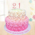 2 Tier Rose Cake