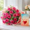 30 Pink Roses N Greeting Card