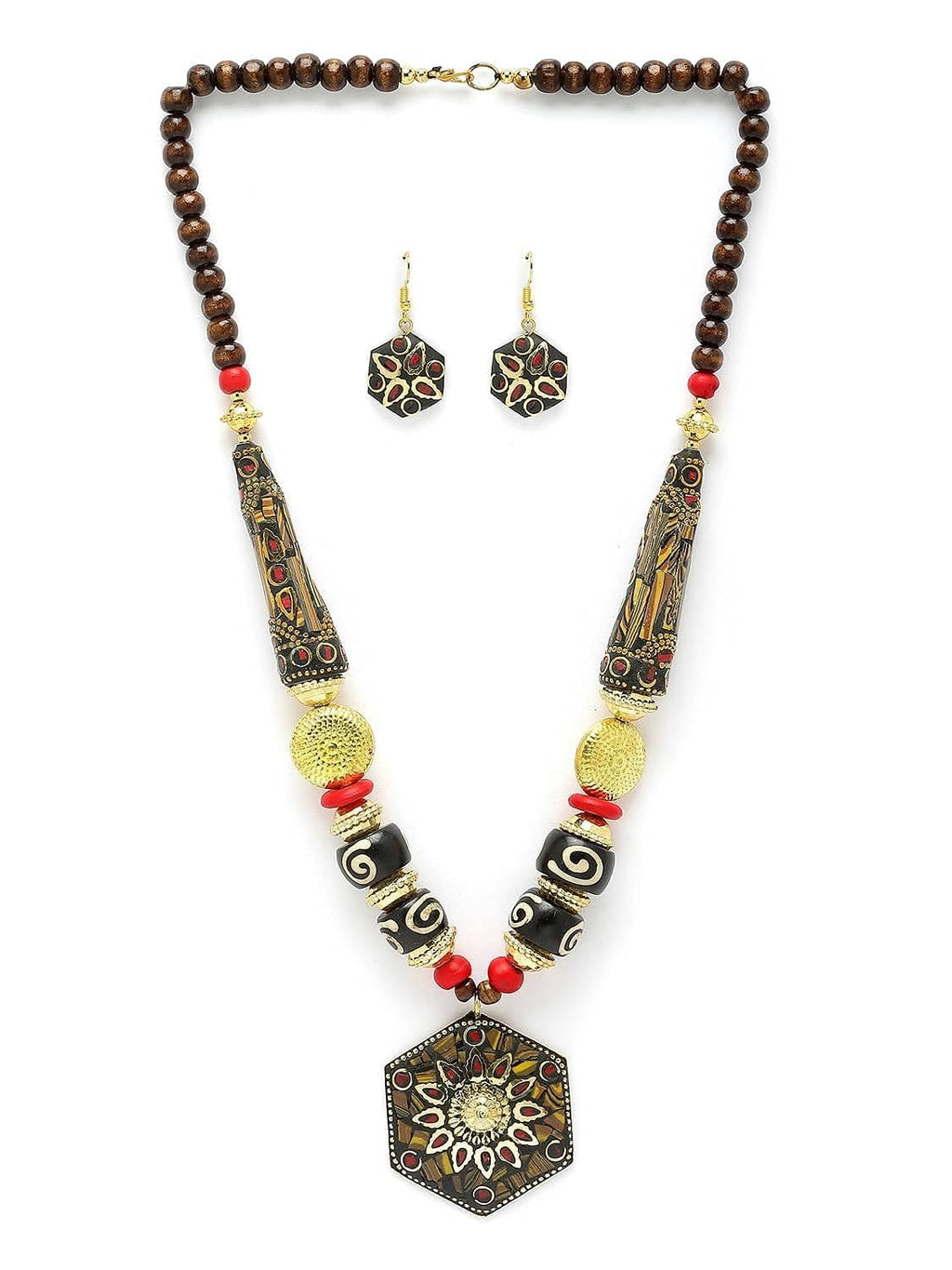 Fashion Latest Stylish Traditional Tibetan Pendant Necklace Jewellery Set for Women