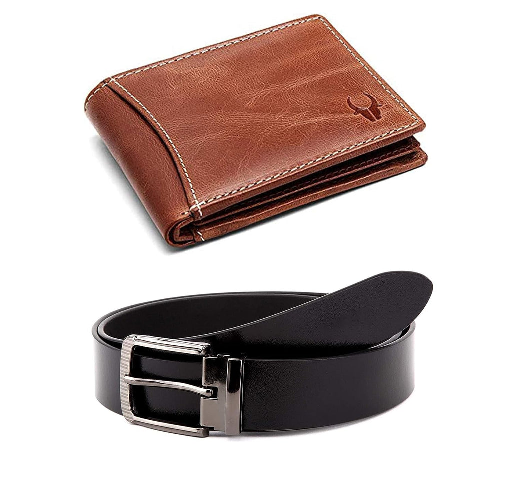 Gift Hamper for Men I Leather Wallet & Belt Combo Gift Set I Gift for Friend, Boyfriend,Husband,Father, Son etc (New Bombay Brown)