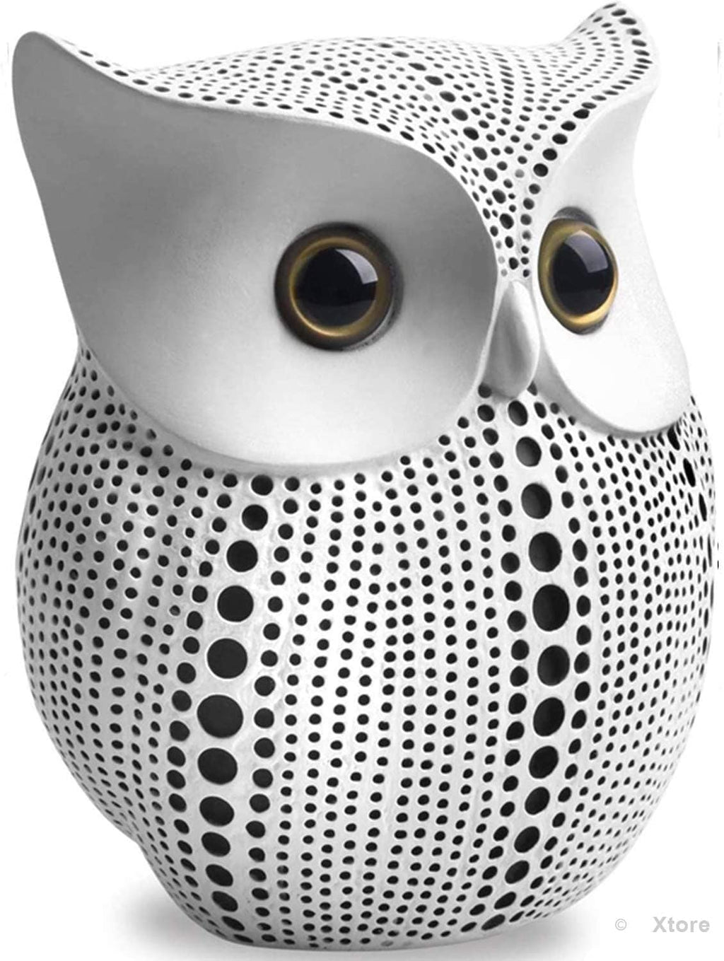 Classy Lucky Owl Resin Art Figure Showpiece -(Pack of 1, White)