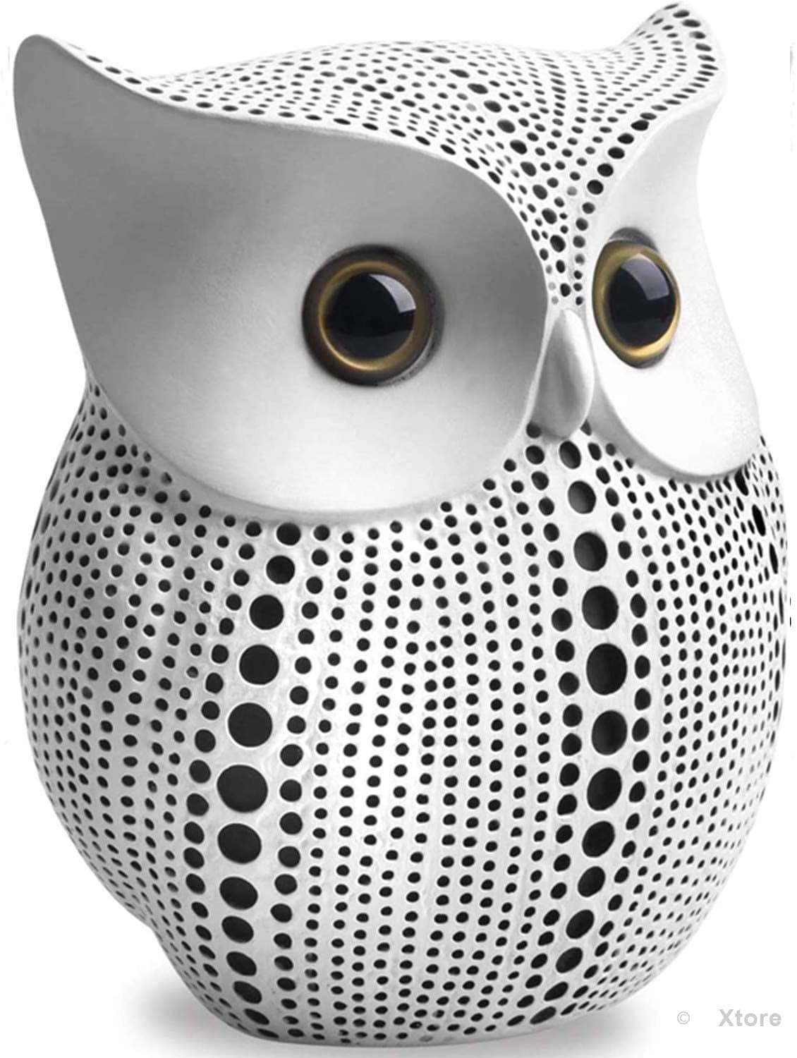 Classy Lucky Owl Resin Art Figure Showpiece -(Pack of 1, White)