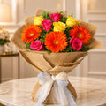 Basket Arrangement of Pink and Orange Gerberas