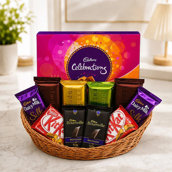 Cadbury Chocolate Gift Basket with Cadbury Calibration Collection