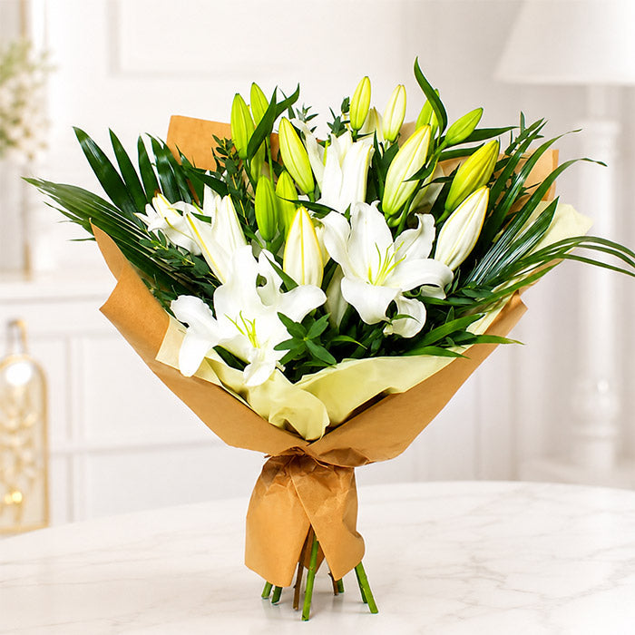 Dreamy Pure White Lilies