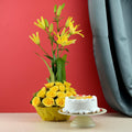 Flowers & Mixed Fruit Cake