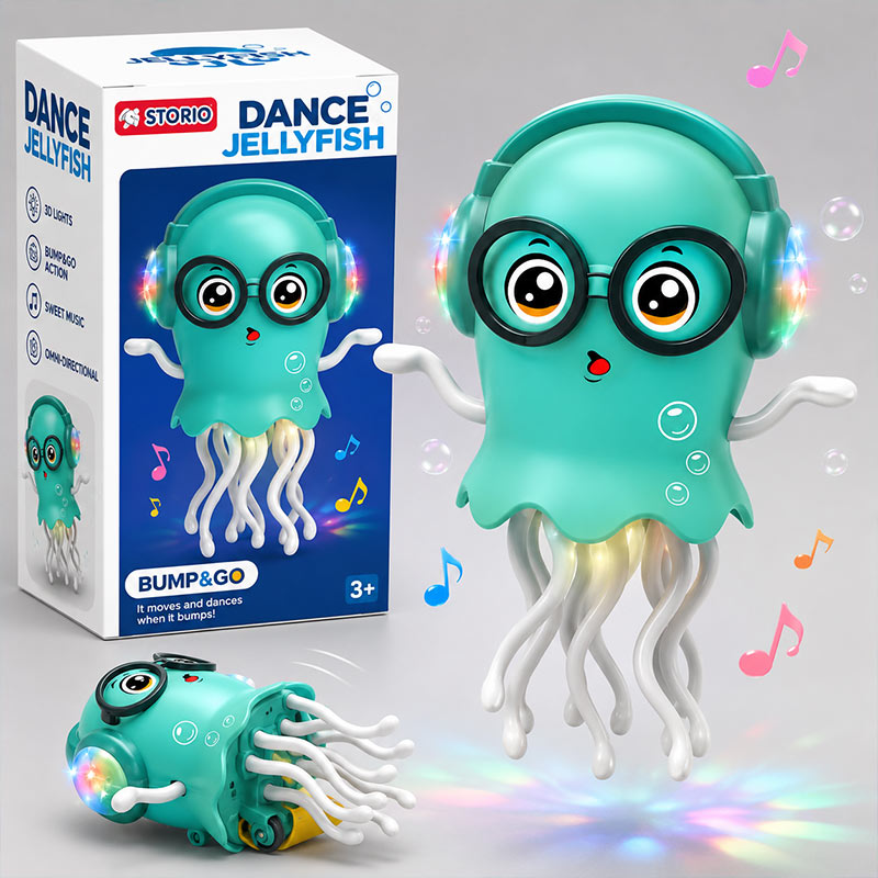 Glow Buddy Jellyfish Night Light Toy with Music & Headphones