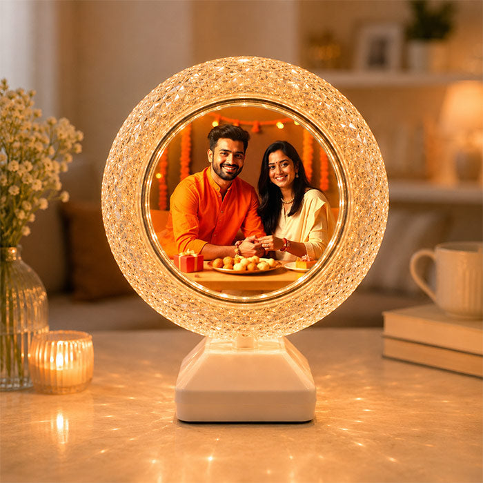 Led Crystal Light Photo Frame Lamp for Rakhi