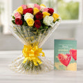 Mix Roses with Greeting Card