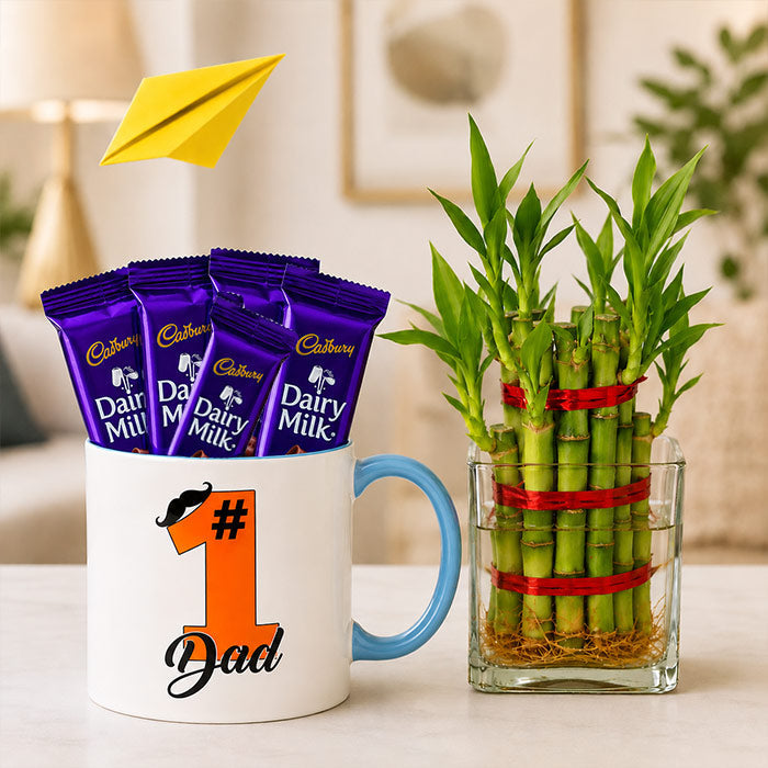 No.1 Dad Dairy Milk Bamboo Hamper