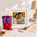 Personalized Rakhi Frame & Silk Chocolate Combo