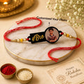 Personalized Bro Photo Rakhi with Custom Picture & Red Thread – Premium Raksha Bandhan Gift for Brother