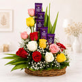 Rose N Dairy Milk Gift Basket