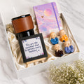 Zen Happiness Gift Box – Cute Monk Figurines, Tumbler, Notebook & Inspirational Card