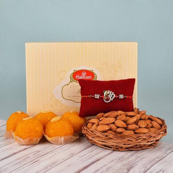 Almond with motichur laddo Rakhi Delight