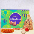 Bhai Dooj Gift Set for Brother with Cadbury Celebrations Chocolates & Dry Fruit Almonds 100g - Bhai Dooj Tika Diwali Gift Combo Pack Hamper Diwali Gifts for Family and Friends Employees Staff Clients