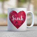 Diamond Heart Personalized Mugs