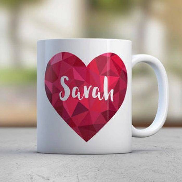 Diamond Heart Personalized Mugs
