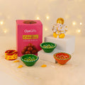 Diwali Celebration Gift Hamper with Gulab Jamun, Lord Ganesha Idol & Decorative Diyas