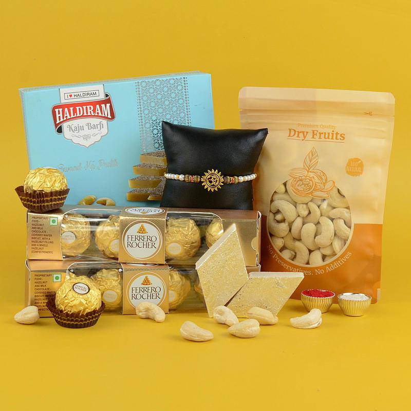 Ferrero, Cashew, Barfi & Rakhi Combo