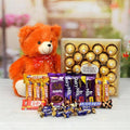 Ferrero Rocher With Chocolates & Teddy Hamper