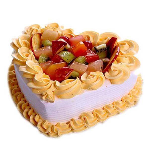 Half kg Delectable Fruit Heart Cake