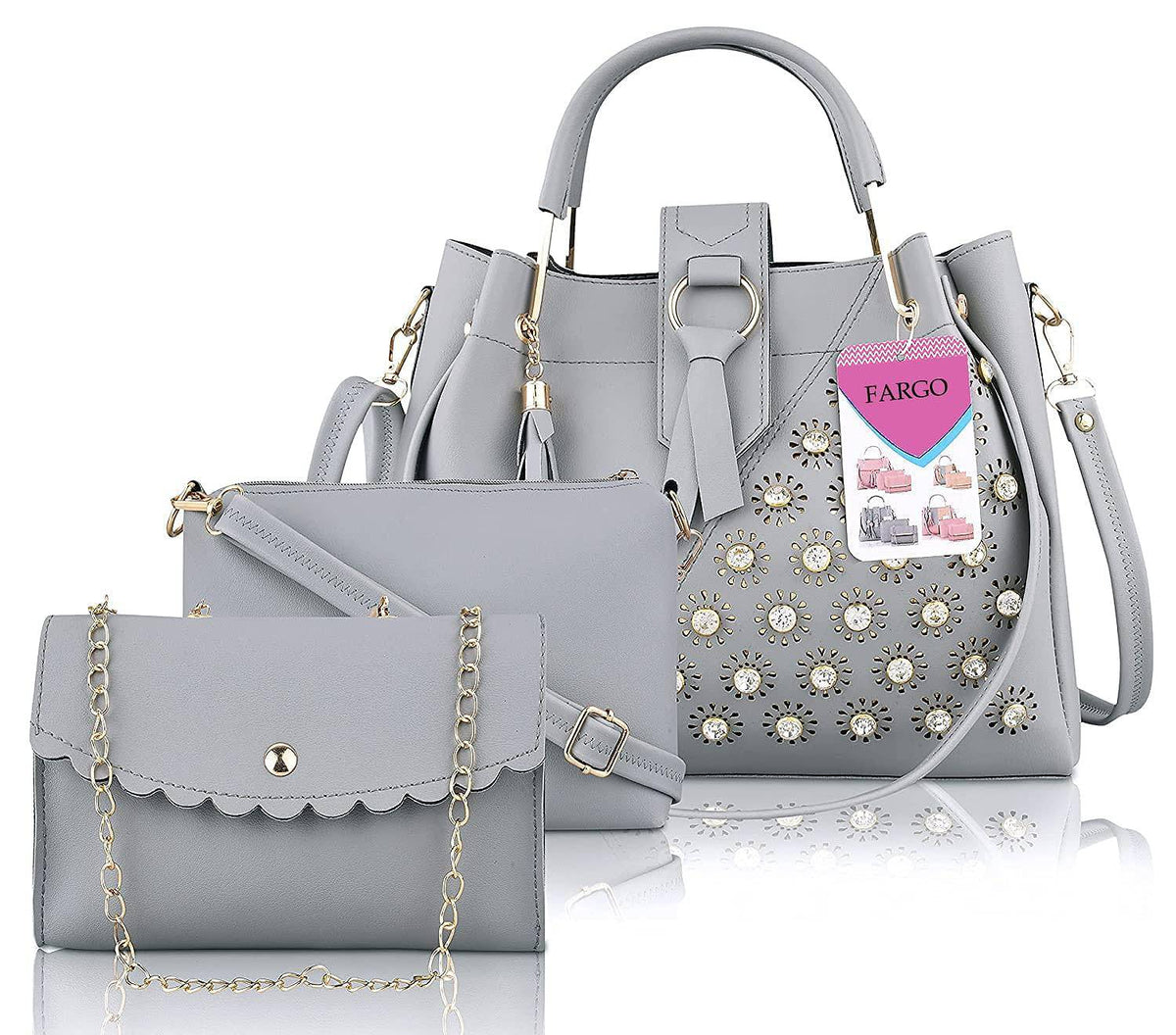 Handbag For Women And Girls Combo Set Of 3 (Diamond)