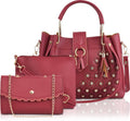 Handbag For Women And Girls Combo Set Of 3 (Maroon_Diamond_FGO-517)