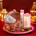 Karwa Chauth Pink Thali Set & Shringar