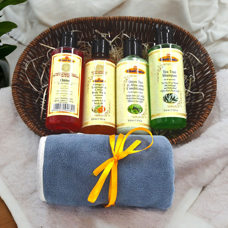 Khadi Bath Essential Combo And Towel