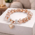 Latest Stylish Pandora Crystal Diamonds Charms Rose Gold Gift Bracelet for Women and Girls