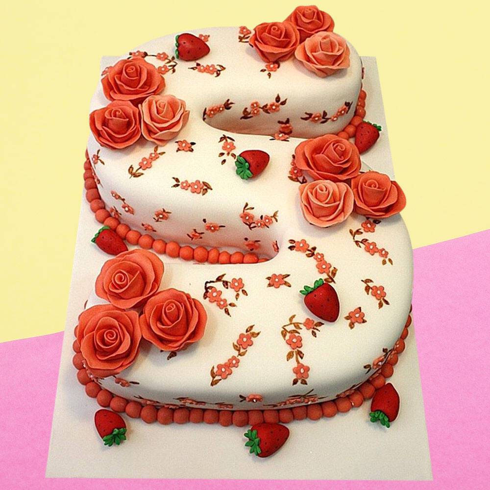 Letter S Strawberry Cake
