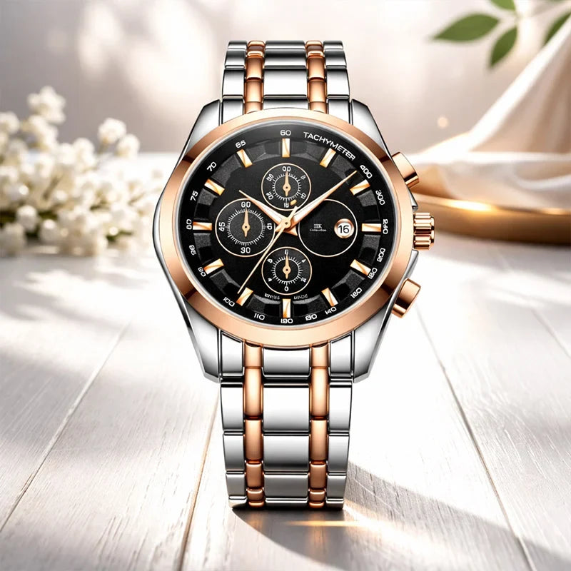 LuxeChrono Orion Two-Tone Chronograph Watch