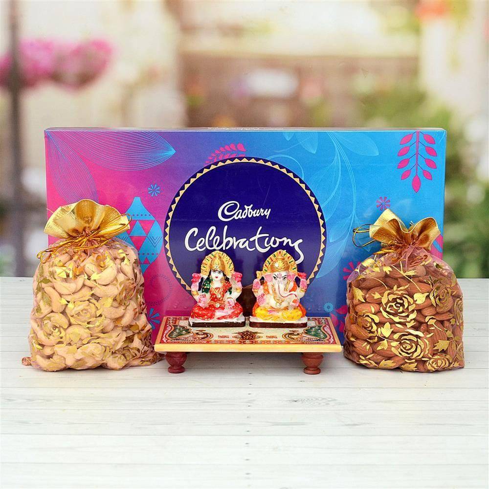 Marbel Laxmi Ganesh with Dry Fruits