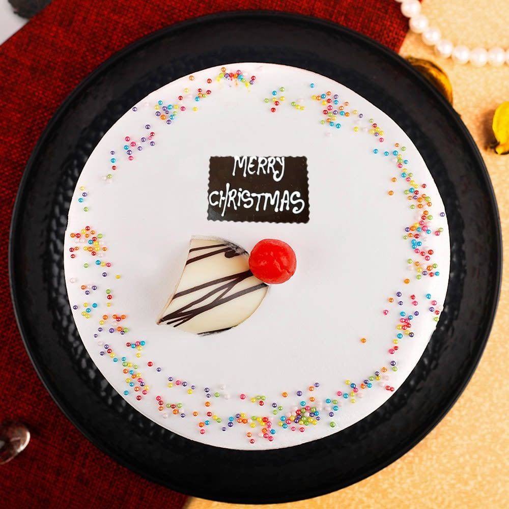 Merry Christmas Vanilla Cake
