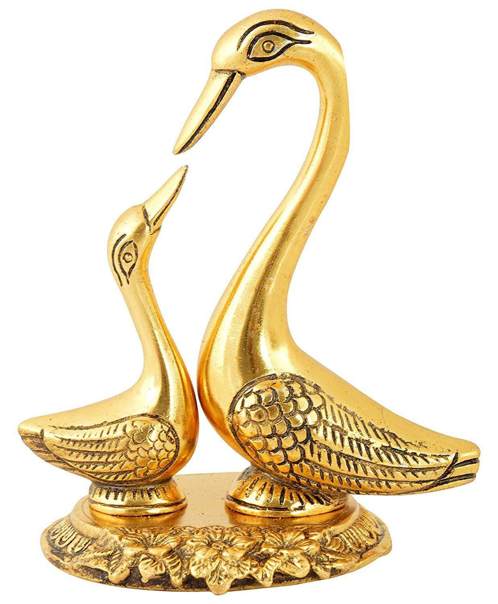 Metal Kissing Duck Showpiece for Home and Living Room Decor,- Decorative Items for Home, Antique Home Decor (6 Inches, Golden, 1 Piece)
