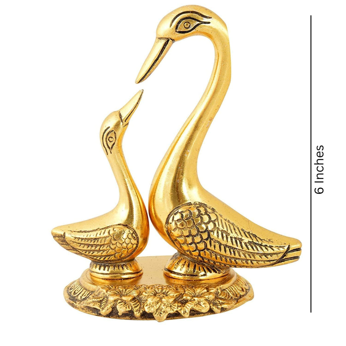 Metal Kissing Duck Showpiece for Home and Living Room Decor,- Decorative Items for Home, Antique Home Decor (6 Inches, Golden, 1 Piece)