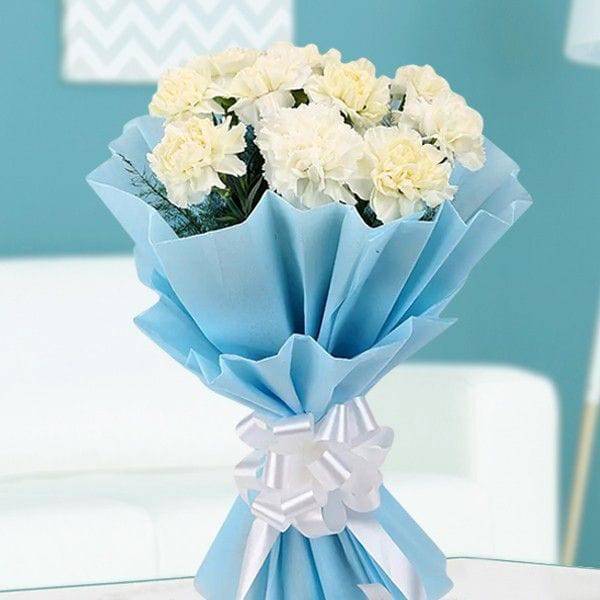 Peaceful White Carnations