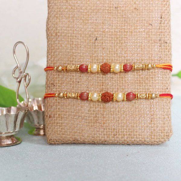 Pearl Rudraksha Rakhis