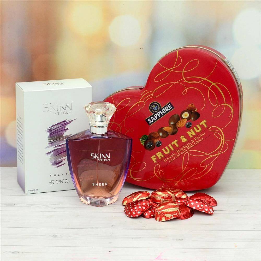 Perfume With Chocolates & Sapphire Assortment
