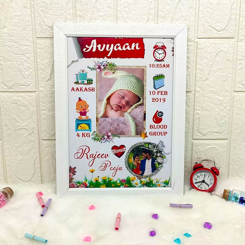 New Born Baby Photo Frame & White/Black