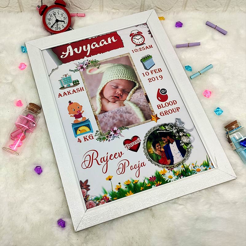 New Born Baby Photo Frame & White/Black