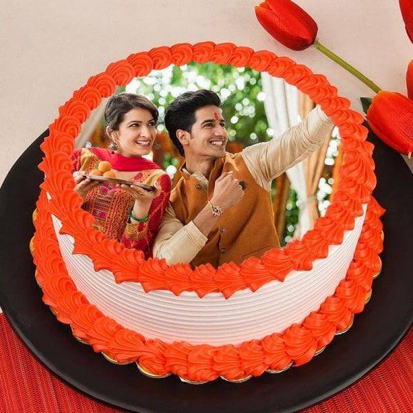 Pineapple Photo Cake for Rakhi