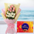 Pink White Roses With Celebration