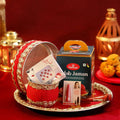 Red Velvet Thali & Shringar Set