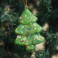 Set of 4 Sparkly Christmas Trees for Decor (Red, Green, Gold, Silver)