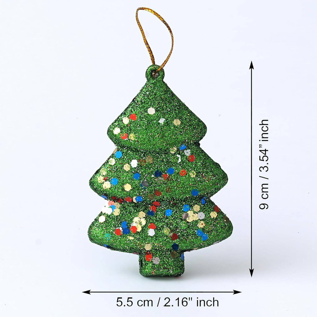 Set of 4 Sparkly Christmas Trees for Decor (Red, Green, Gold, Silver)
