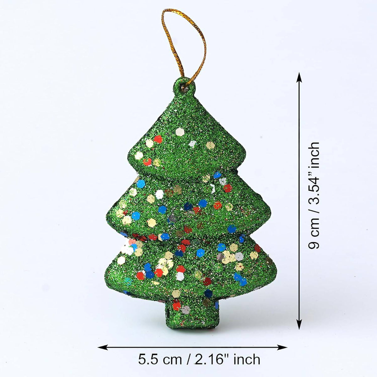 Set of 4 Sparkly Christmas Trees for Decor (Red, Green, Gold, Silver)